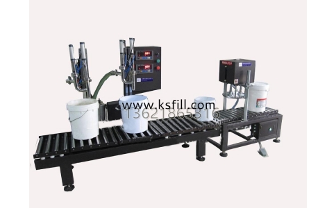 半自動(dòng)稱重灌裝機(jī)20L+桶蓋壓蓋機(jī)