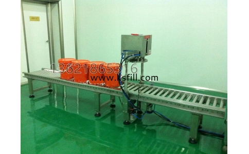 自動(dòng)稱(chēng)重灌裝線(xiàn)20L雙噴嘴+壓蓋機(jī)